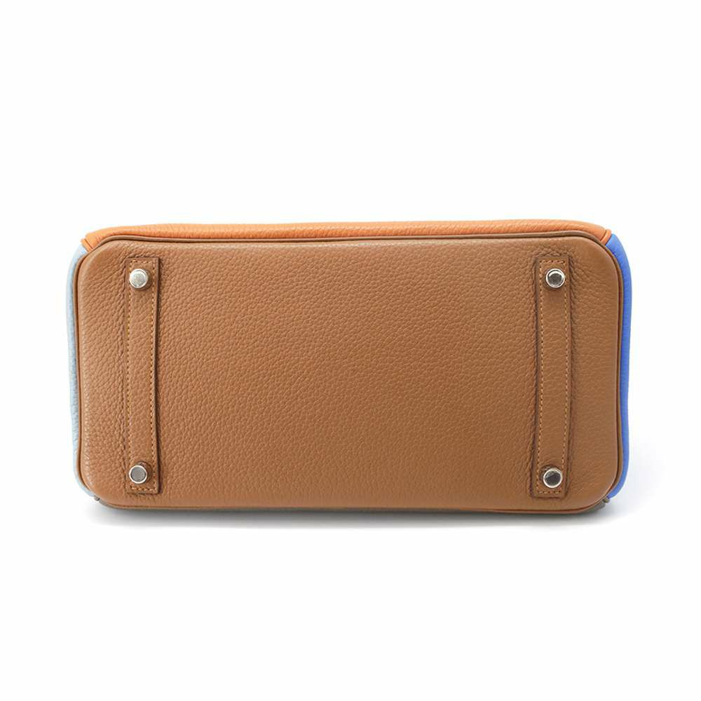 エルメス バーキン30 オレンジ/サンギーヌ/ブルーラン/ブルーイドラ/エタン/ゴールド/シルバー金具 トリヨンクレマンス □P刻印 Birkin