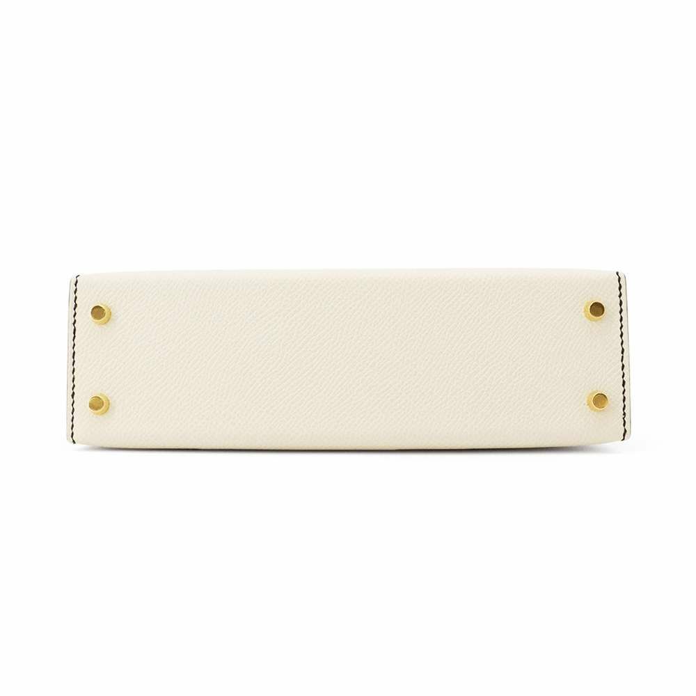 エルメス ハンドバッグ ミニケリードゥ 外縫い クレ/ブラック/ゴールド金具 エプソン W刻印 2wayショルダー 黒 SPO