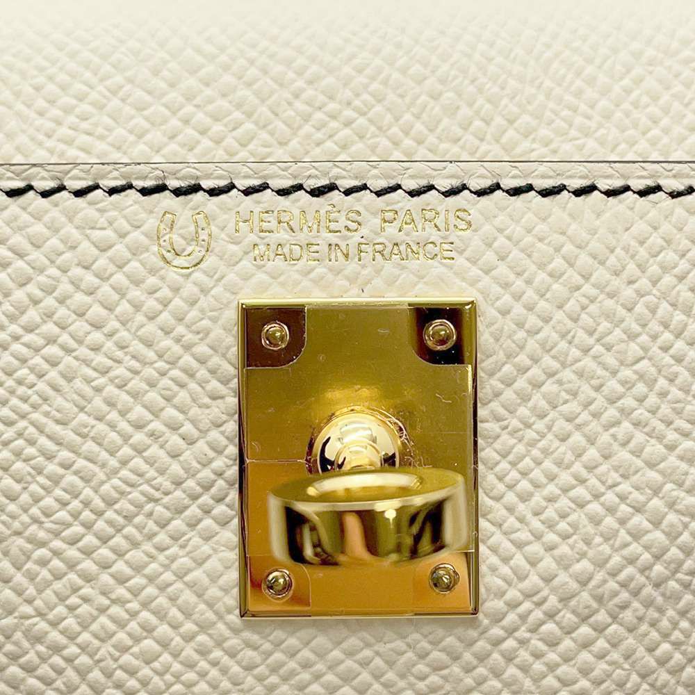 エルメス ハンドバッグ ミニケリードゥ 外縫い クレ/ブラック/ゴールド金具 エプソン W刻印 2wayショルダー 黒 SPO