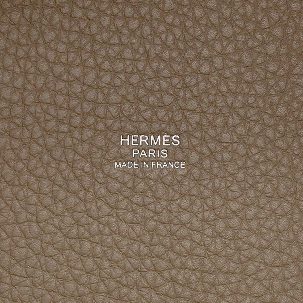 エルメス ハンドバッグ ピコタンロックMM エトゥープ/シルバー金具 トリヨンクレマンス W刻印