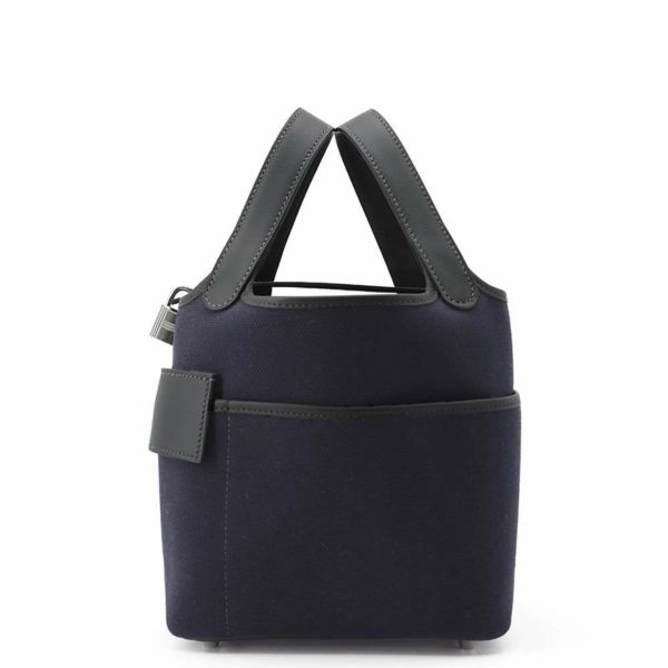 エルメス ハンドバッグ ピコタンロックPM カーゴ ブルーマリン/キャバン/シルバー金具 トワルゴエラン/スイフト W刻印