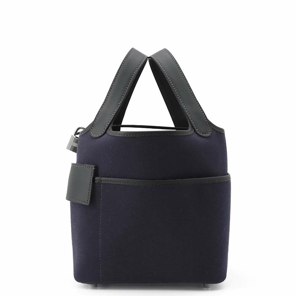 エルメス ハンドバッグ ピコタンロックPM カーゴ ブルーマリン/キャバン/シルバー金具 トワルゴエラン/スイフト W刻印