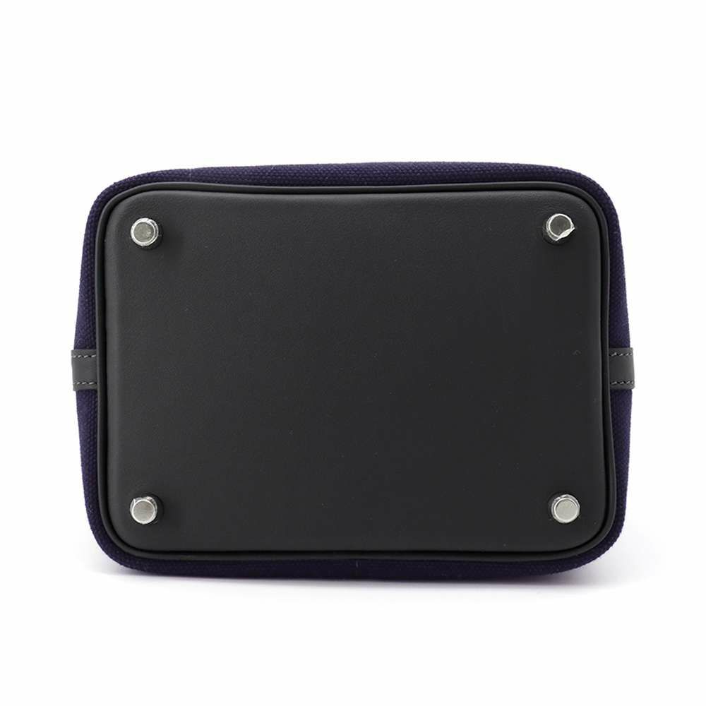 エルメス ハンドバッグ ピコタンロックPM カーゴ ブルーマリン/キャバン/シルバー金具 トワルゴエラン/スイフト W刻印