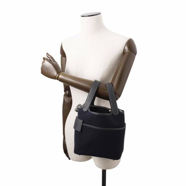 エルメス ハンドバッグ ピコタンロックPM カーゴ ブルーマリン/キャバン/シルバー金具 トワルゴエラン/スイフト W刻印
