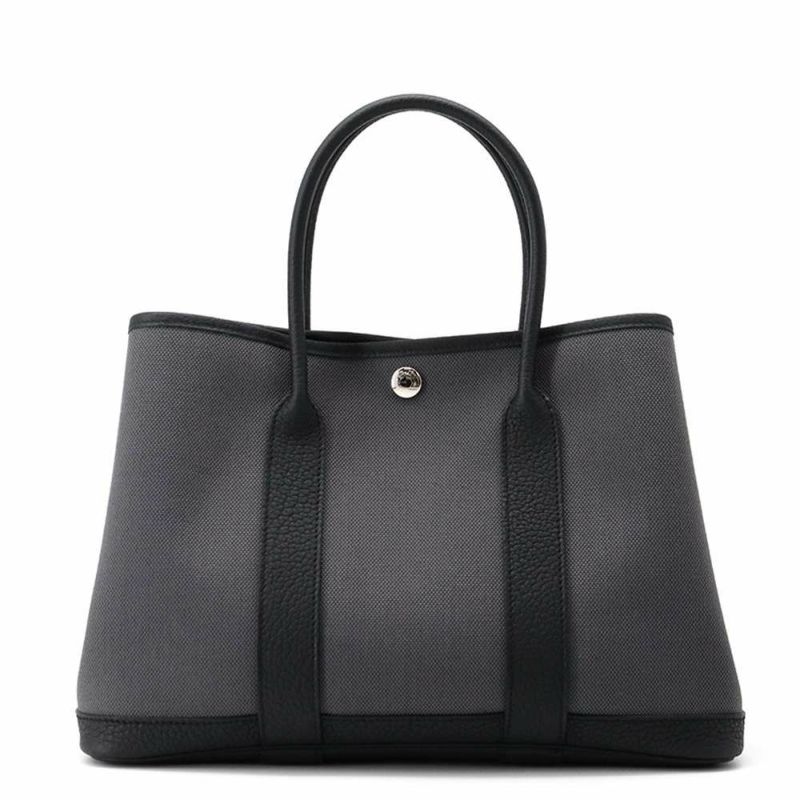 エルメス トートバッグ ガーデンパーティTPM アルドワーズ/ブラック/シルバー金具 トワルミリタリー/ネゴンダ W刻印 黒