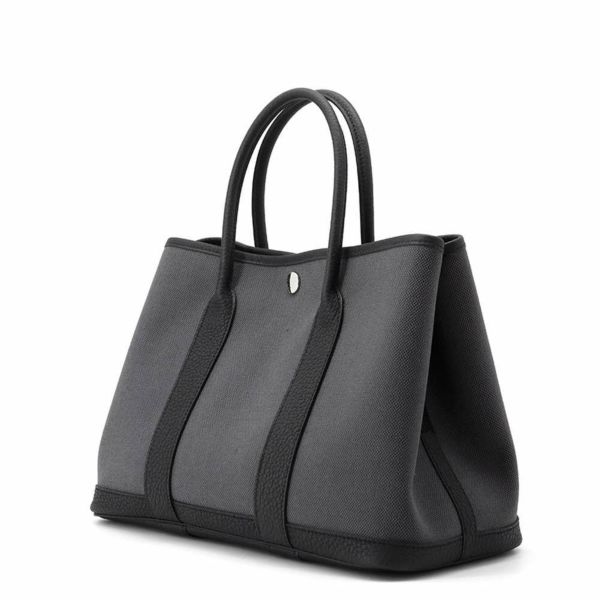 エルメス トートバッグ ガーデンパーティTPM アルドワーズ/ブラック/シルバー金具 トワルミリタリー/ネゴンダ W刻印 黒