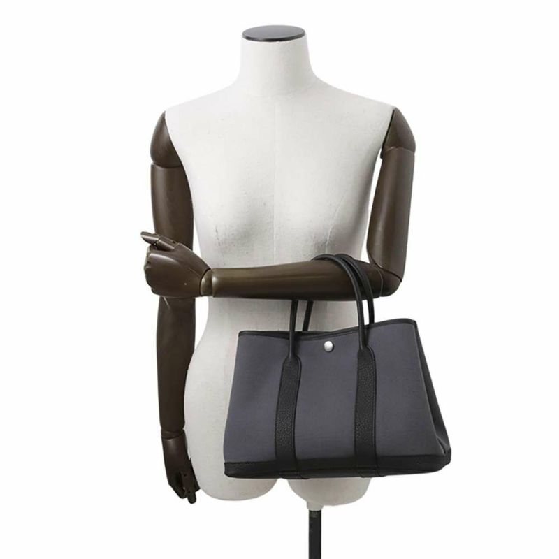 エルメス トートバッグ ガーデンパーティTPM アルドワーズ/ブラック/シルバー金具 トワルミリタリー/ネゴンダ W刻印 黒