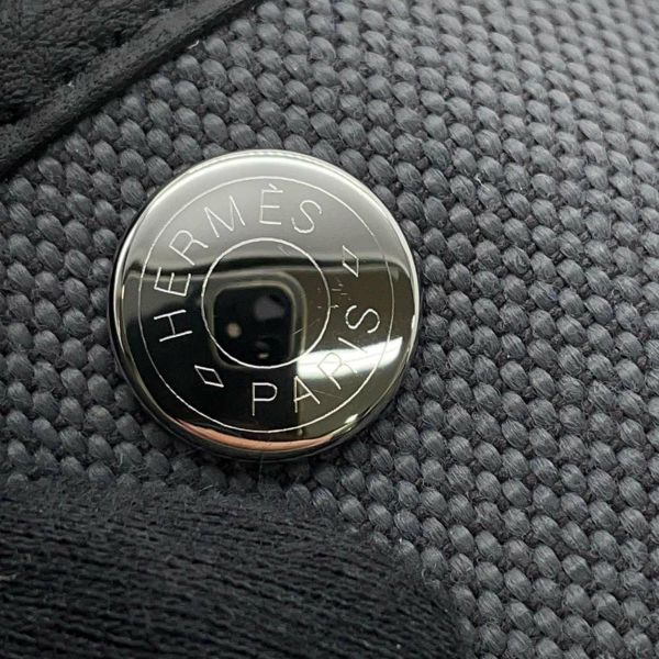 エルメス トートバッグ ガーデンパーティTPM アルドワーズ/ブラック/シルバー金具 トワルミリタリー/ネゴンダ W刻印 黒