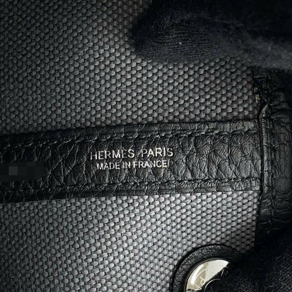 エルメス トートバッグ ガーデンパーティTPM アルドワーズ/ブラック/シルバー金具 トワルミリタリー/ネゴンダ W刻印 黒