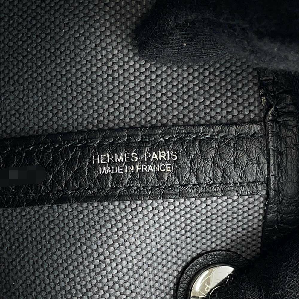 エルメス トートバッグ ガーデンパーティTPM アルドワーズ/ブラック/シルバー金具 トワルミリタリー/ネゴンダ W刻印 黒