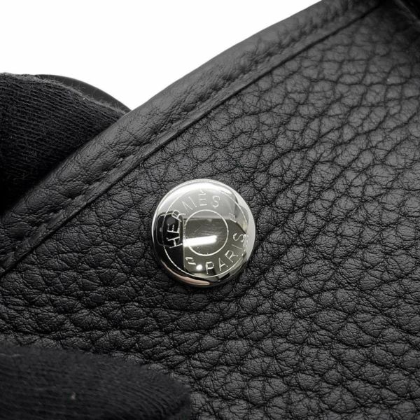 エルメス トートバッグ ガーデンパーティTPM ブラック/シルバー金具 ネゴンダ W刻印 黒