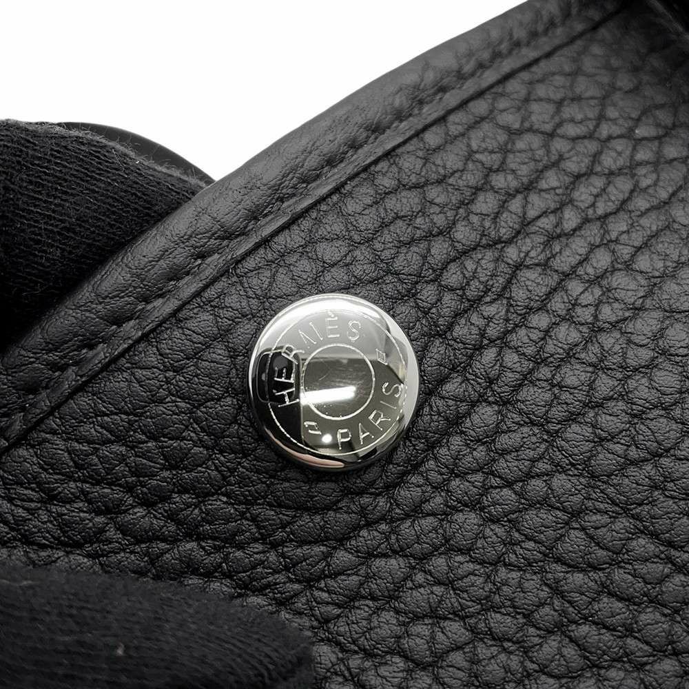 エルメス トートバッグ ガーデンパーティTPM ブラック/シルバー金具 ネゴンダ W刻印 黒