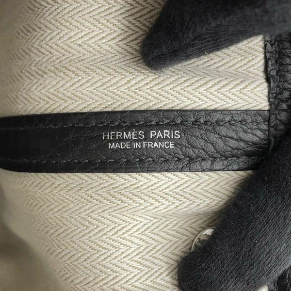 エルメス トートバッグ ガーデンパーティTPM ブラック/シルバー金具 ネゴンダ W刻印 黒