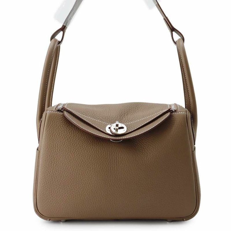 エルメス リンディ26 エトゥープ/シルバー金具 トリヨンクレマンス W刻印 HERMES 2wayショルダー