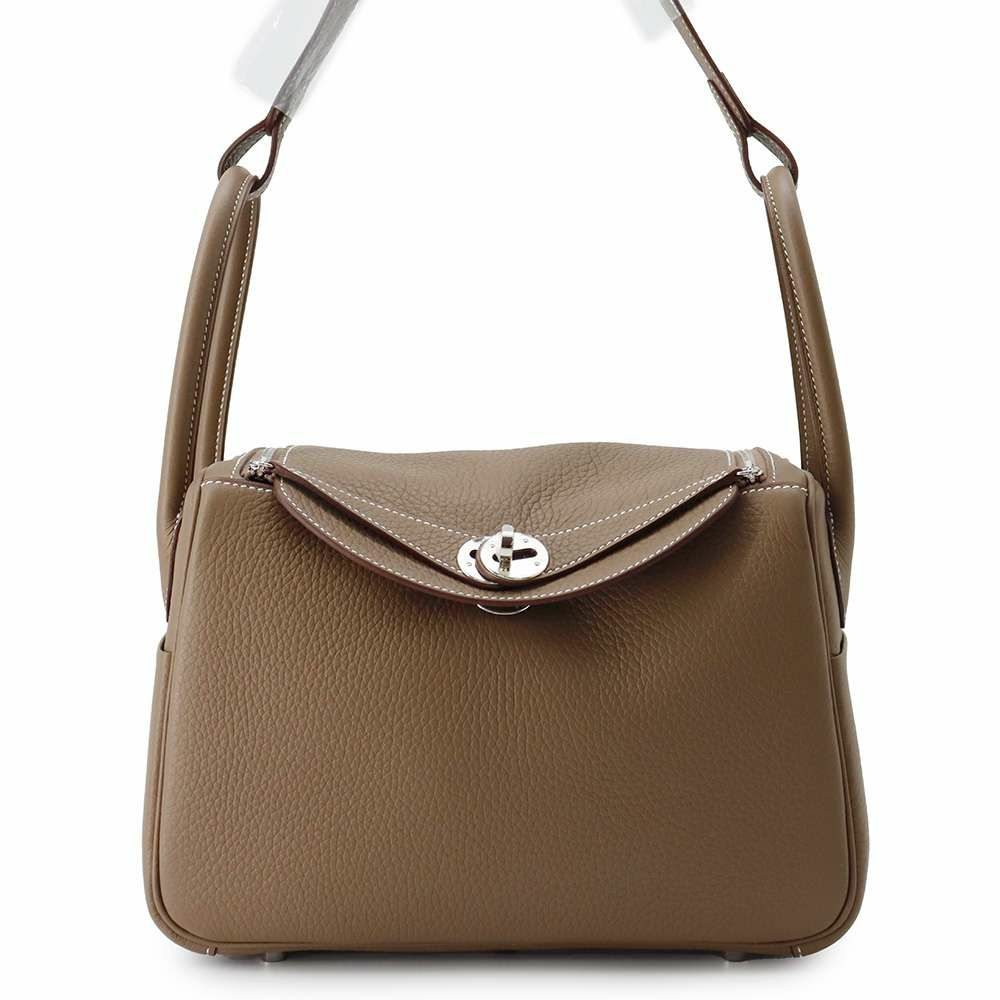 エルメス リンディ26 エトゥープ/シルバー金具 トリヨンクレマンス W刻印 HERMES 2wayショルダー