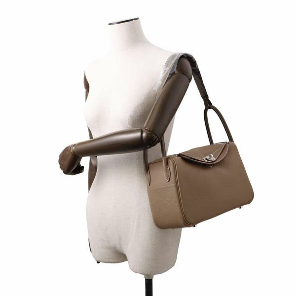 エルメス リンディ26 エトゥープ/シルバー金具 トリヨンクレマンス W刻印 HERMES 2wayショルダー