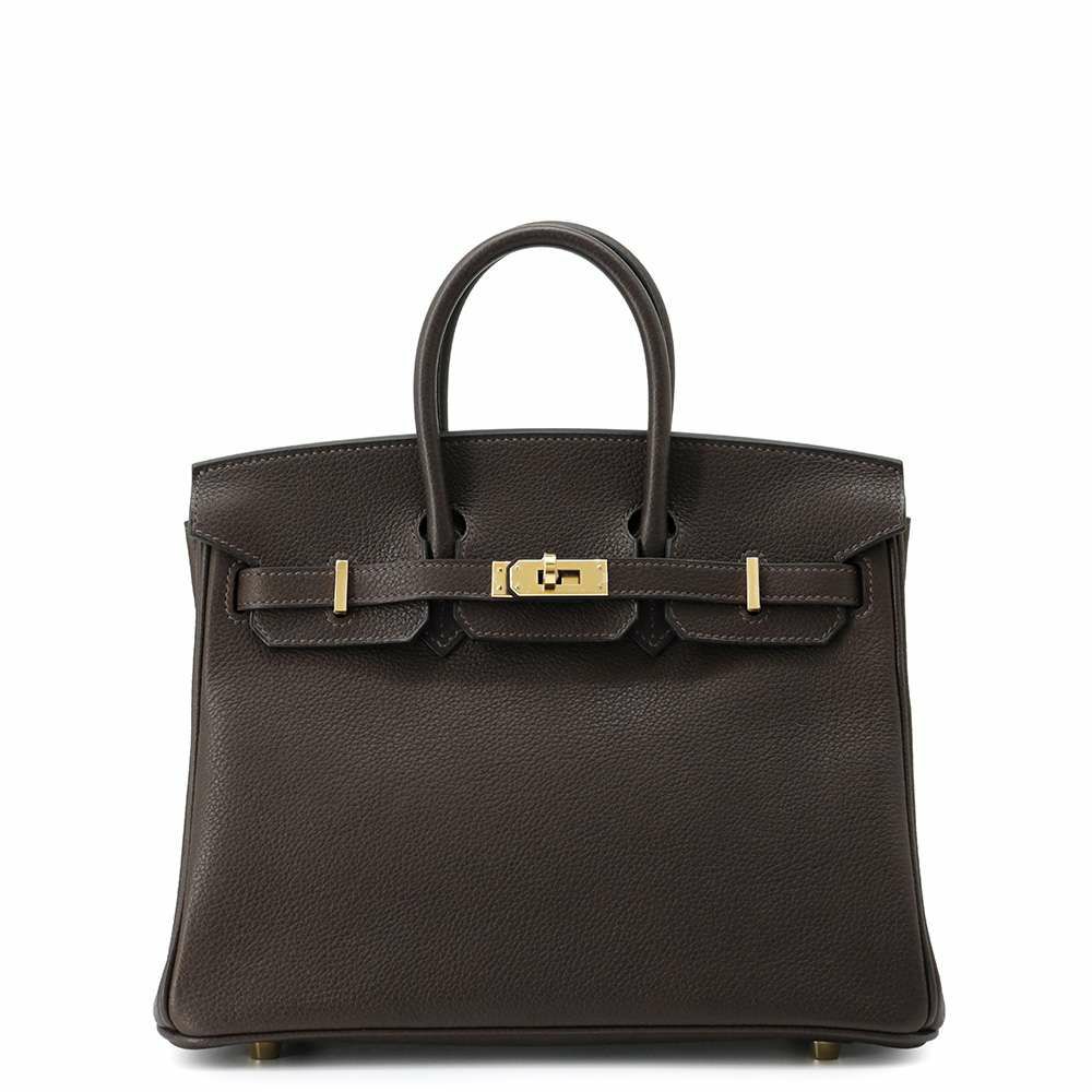 エルメス バーキン25 エベンヌ/ゴールド金具 バレニアフォーブル W刻印 HERMES Birkin ハンドバッグ