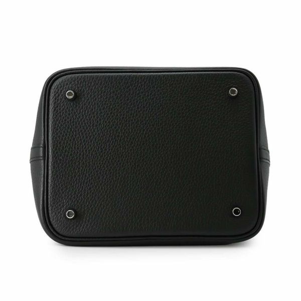 エルメス ハンドバッグ ピコタンロックMM ブラック/シルバー金具 トリヨンクレマンス B刻印 黒