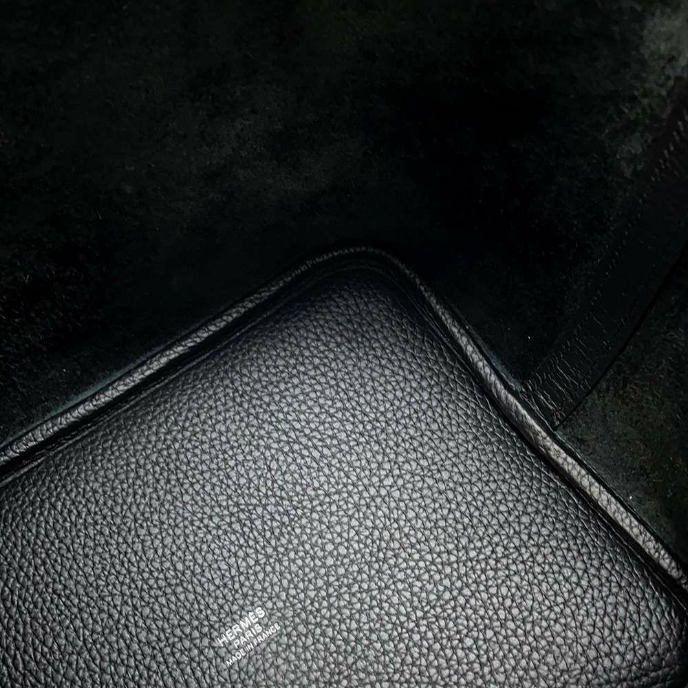 エルメス ハンドバッグ ピコタンロックMM ブラック/シルバー金具 トリヨンクレマンス B刻印 黒