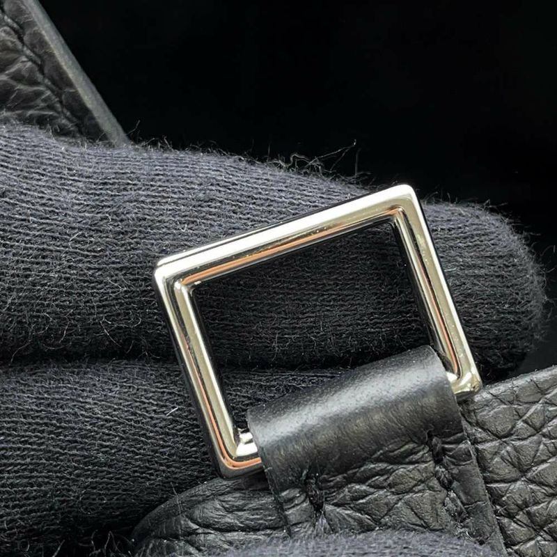 エルメス ハンドバッグ ピコタンロックMM ブラック/シルバー金具 トリヨンクレマンス B刻印 黒
