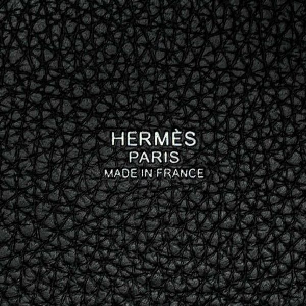 エルメス ハンドバッグ ピコタンロックMM ブラック/シルバー金具 トリヨンクレマンス B刻印 黒