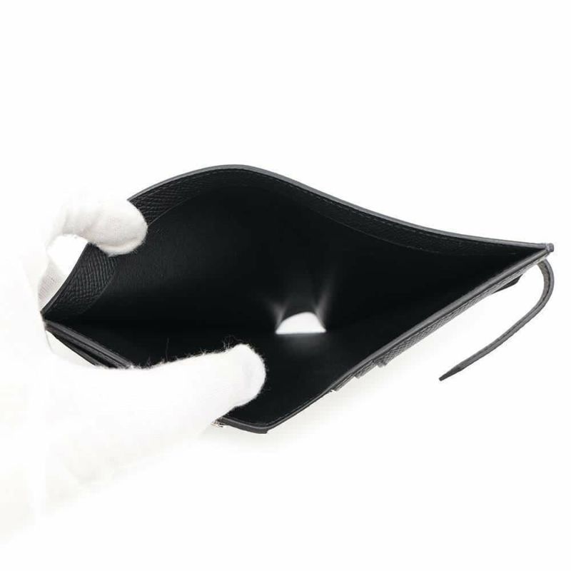 エルメス 二つ折り財布 ベアンコンパクト モノクローム ブラック/ブラック金具 エプソン B刻印 黒 ソーブラック