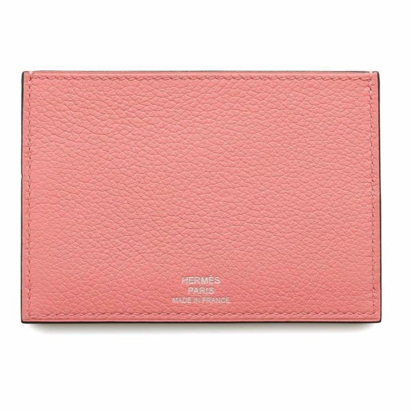 エルメス カードケース プティ・シュヴォー オリゾンタル ローズエテ/ルージュアッシュ/ブリック/ジョーヌアンブル C刻印