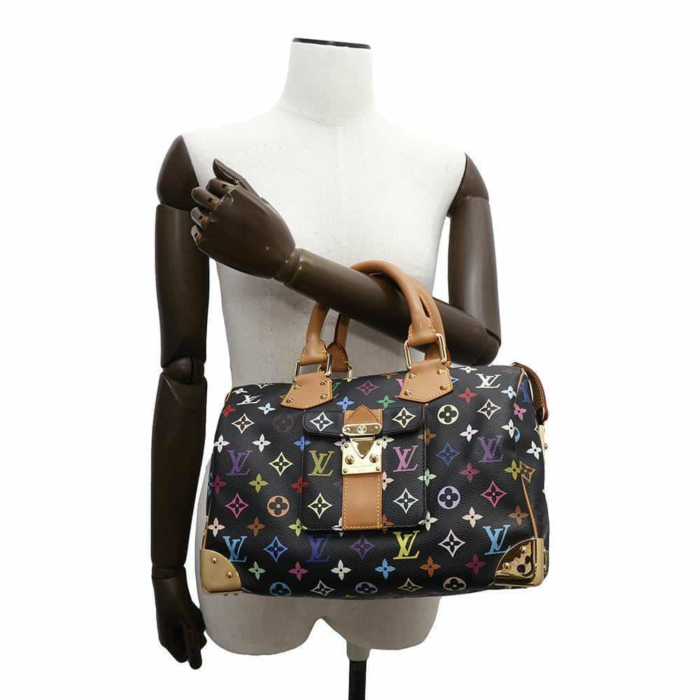 ルイヴィトン ハンドバッグ モノグラム・マルチカラー スピーディ30 M92642 LOUIS VUITTON ブラック 黒