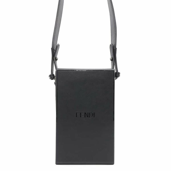 フェンディ ショルダーバッグ 縦型ボックス レザー 7VA519 FENDI 黒