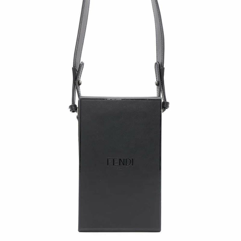 フェンディ ショルダーバッグ 縦型ボックス レザー 7VA519 FENDI 黒