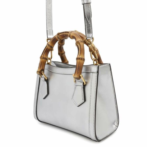 GUCCI ハンドバッグ ダイアナ レザー バンブー 白 粉吹きなし GUCCI ハンドバッグ ダイアナ レザー バンブー 白 粉吹きなし バッグ