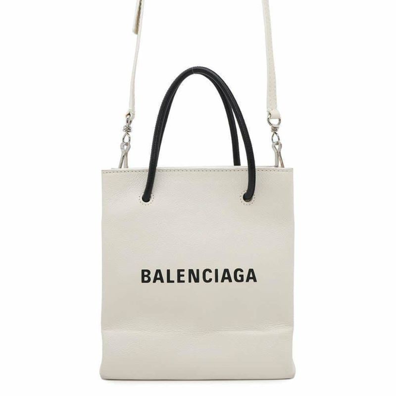 バレンシアガ ハンドバッグ ショッピングトートXXS レザー 528655 BALENCIAGA 2way 白