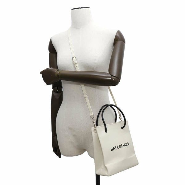 バレンシアガ ハンドバッグ ショッピングトートXXS レザー 528655 BALENCIAGA 2way 白
