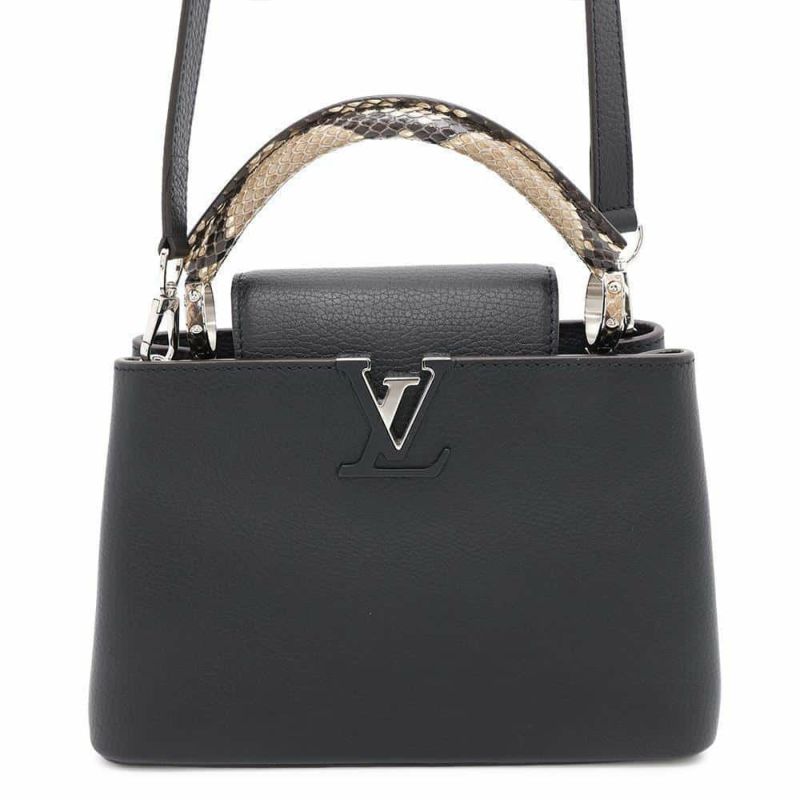 ルイヴィトン ハンドバッグ トリヨンレザー/パイソン カプシーヌBB LOUIS VUITTON 2wayショルダーバッグ ブラック 黒