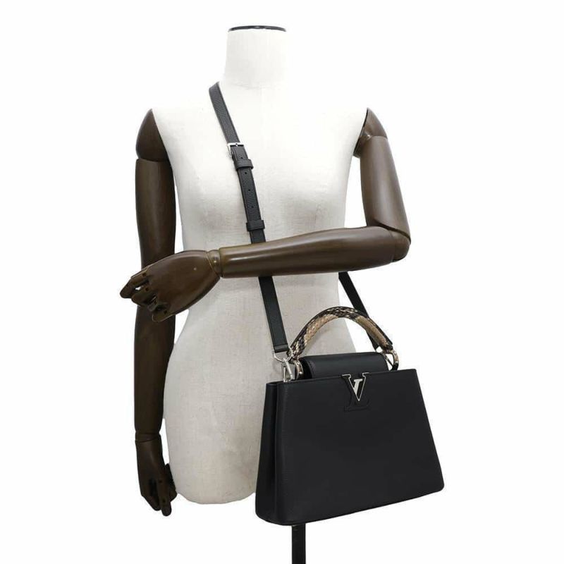 ルイヴィトン ハンドバッグ トリヨンレザー/パイソン カプシーヌBB LOUIS VUITTON 2wayショルダーバッグ ブラック 黒