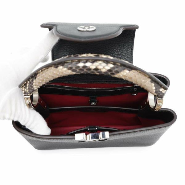 ルイヴィトン ハンドバッグ トリヨンレザー/パイソン カプシーヌBB LOUIS VUITTON 2wayショルダーバッグ ブラック 黒