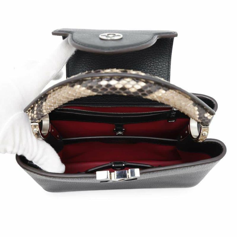 ルイヴィトン ハンドバッグ トリヨンレザー/パイソン カプシーヌBB LOUIS VUITTON 2wayショルダーバッグ ブラック 黒