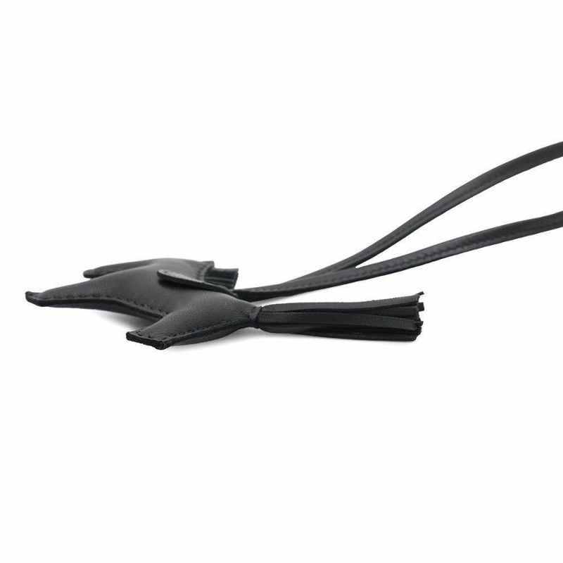 エルメス バッグチャーム ロデオ PM ブラック ラムスキン U刻印 HERMES 黒 ソーブラック