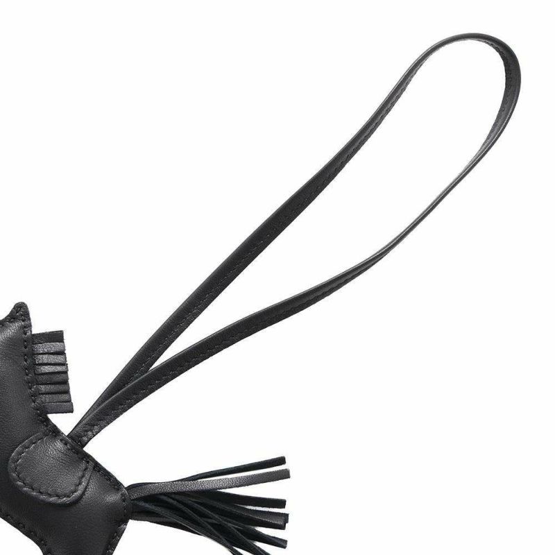 エルメス バッグチャーム ロデオ PM ブラック ラムスキン U刻印 HERMES 黒 ソーブラック