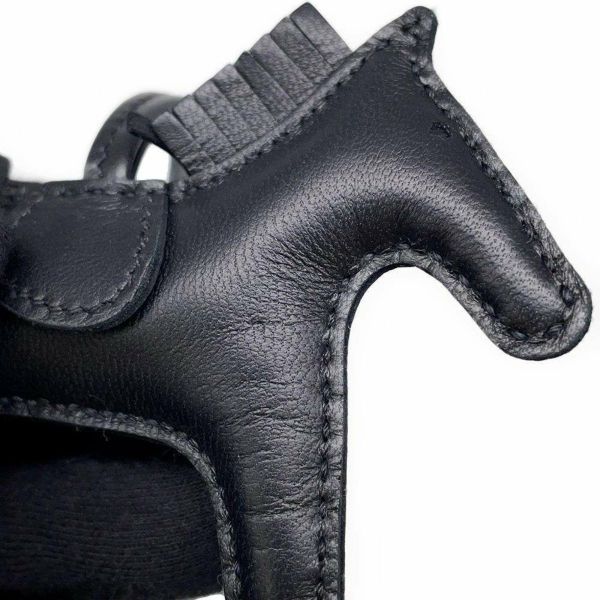 エルメス バッグチャーム ロデオ PM ブラック ラムスキン U刻印 HERMES 黒 ソーブラック