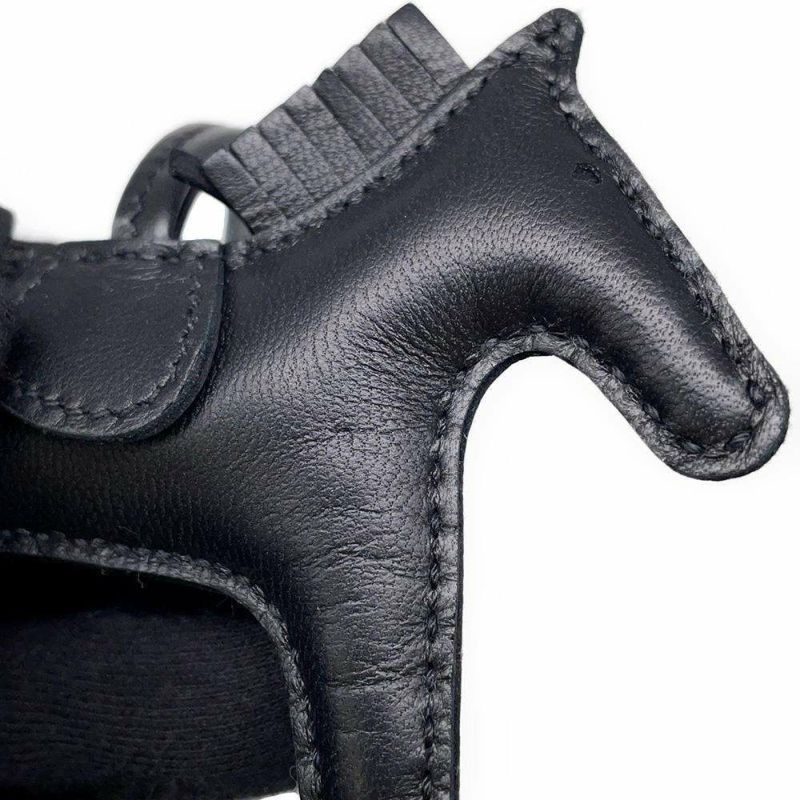 エルメス バッグチャーム ロデオ PM ブラック ラムスキン U刻印 HERMES 黒 ソーブラック