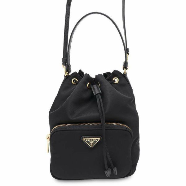 プラダ ハンドバッグ デュエット Re-Nylon バケットバッグ ナイロン 1BH038 PRADA 2wayショルダーバッグ 黒
