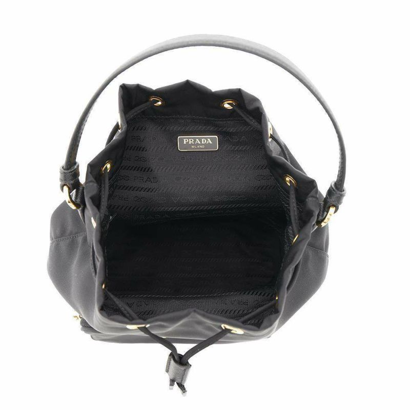 プラダ ハンドバッグ デュエット Re-Nylon バケットバッグ ナイロン 1BH038 PRADA 2wayショルダーバッグ 黒