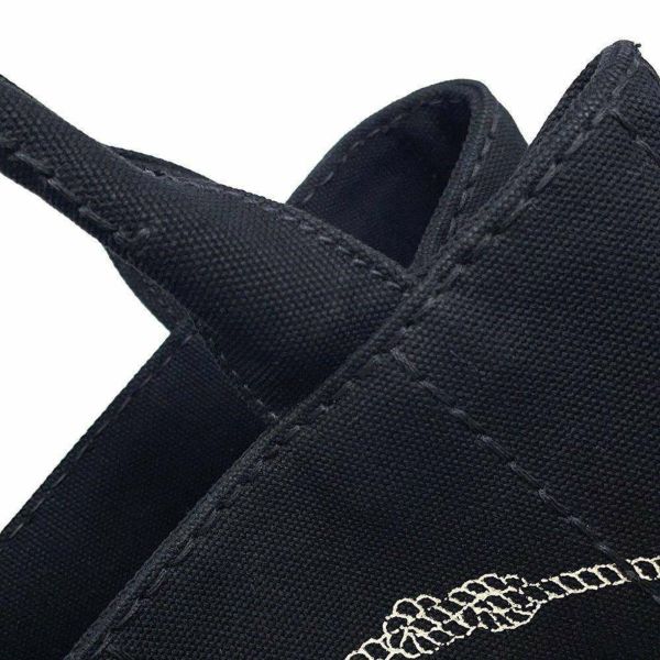 プラダ トートバッグ カナパ トート キャンパス 1BG439 PRADA ストライプ ショルダーバッグ 黒