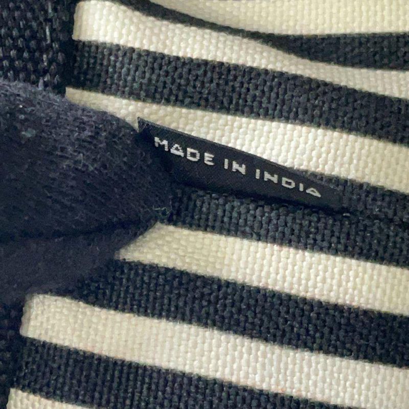 プラダ トートバッグ カナパ トート キャンパス 1BG439 PRADA ストライプ ショルダーバッグ 黒