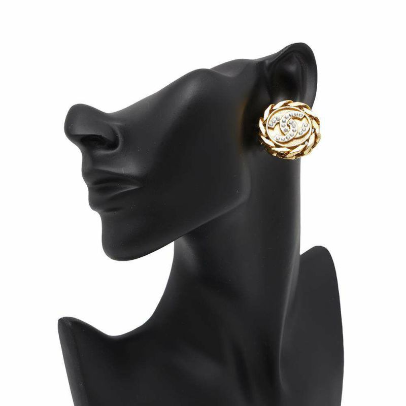 シャネル イヤリング ココマーク チェーンモチーフ ラインストーン 23 CHANEL アクセサリー