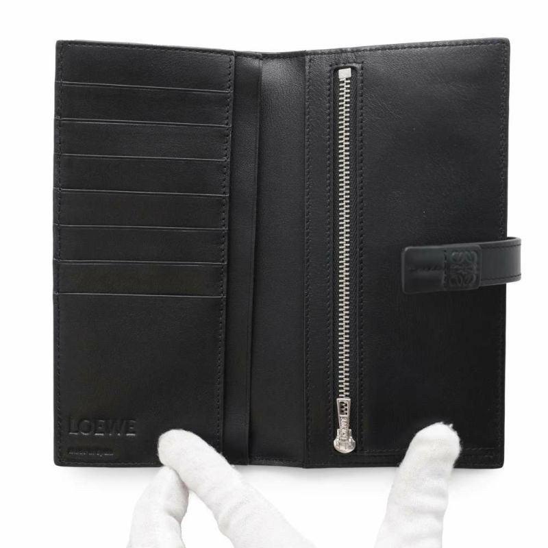 ロエベ 長財布 バーティカル ウォレット ラージ レザー LOEWE 財布 黒