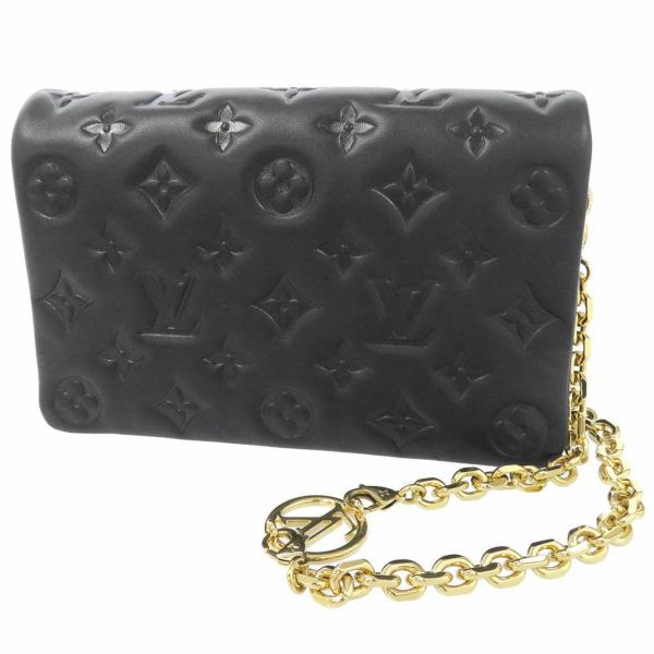 ルイヴィトン ショルダーバッグ ラムスキン ポシェットクッサン M80742 LOUIS VUITTON 黒