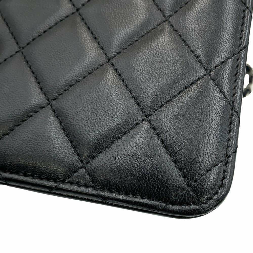 シャネル チェーンウォレット クラシック マトラッセ ココマーク ラムスキン AP0250 CHANEL 財布 黒