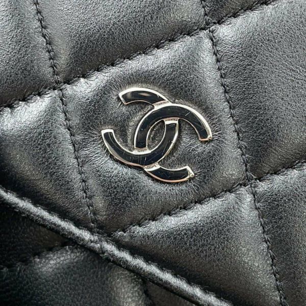 シャネル チェーンウォレット クラシック マトラッセ ココマーク ラムスキン AP0250 CHANEL 財布 黒